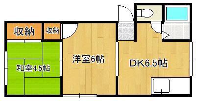 サンハイツ西山(2DK/1階)の間取り写真