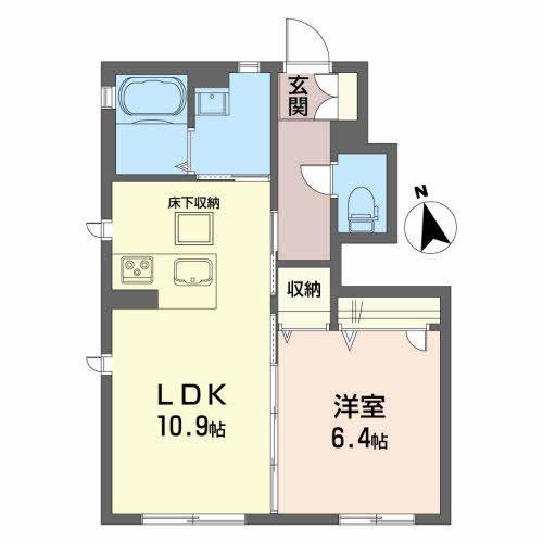 サントステラ(1LDK/1階)の間取り写真