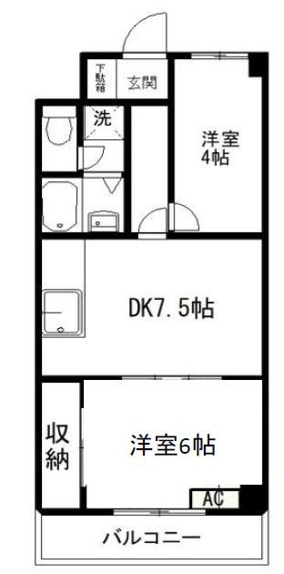 サントミ高島平(2DK/2階)の間取り写真