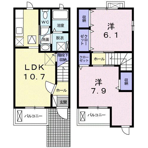 エストレーヤ出川 II(2LDK/1階)の間取り写真