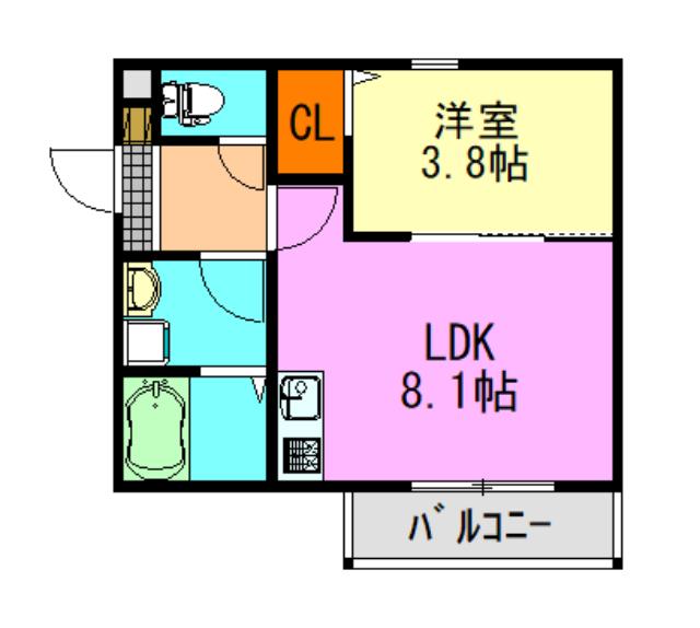 ジーメゾン千葉村田町ランタ(1LDK/1階)の間取り写真