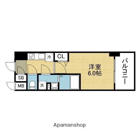エスリード大阪イーストエッジ(1K/11階)の間取り写真