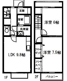 GRANDE BONHEUR(2LDK/1階)の間取り写真