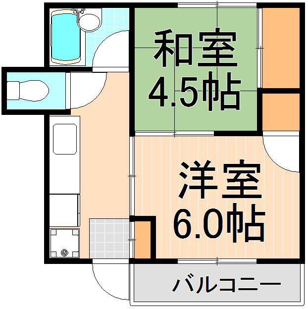 第二ペガサス(2K/2階)の間取り写真