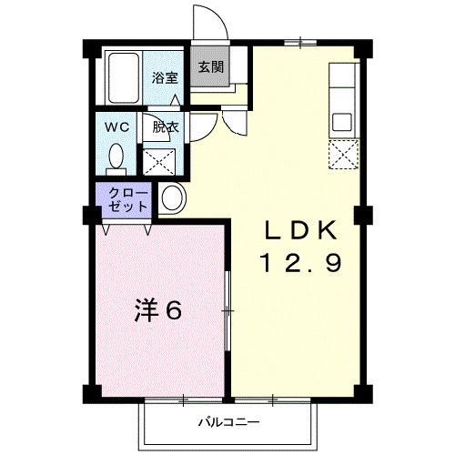 ファミール小杉II(1LDK/1階)の間取り写真
