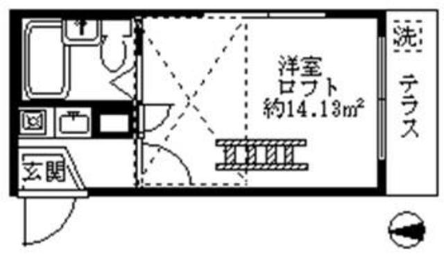 フェリス沼袋(ワンルーム/1階)の間取り写真