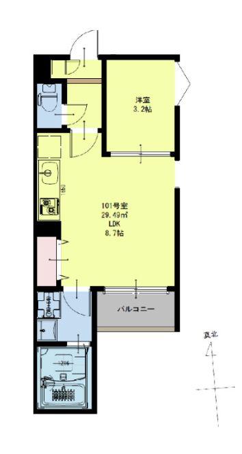 REGALEST長町南MT(1LDK/2階)の間取り写真
