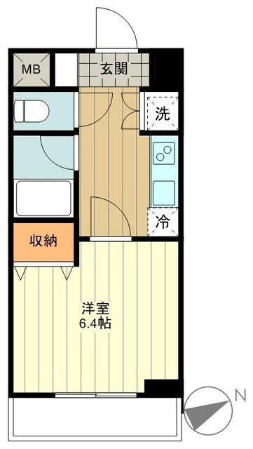 ラ・シード立川セレンシア(1K/4階)の間取り写真