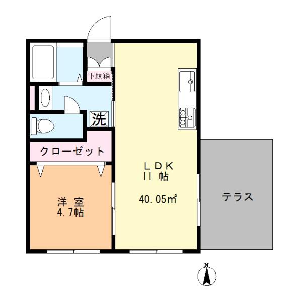 スケガワコーポ(1LDK/1階)の間取り写真