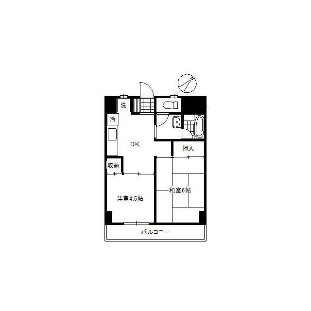 NFコーポ西川口(2DK/7階)の間取り写真