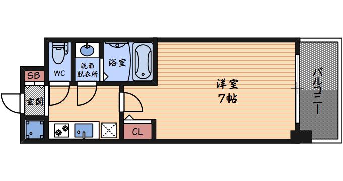 セレニテ福島CALME(1K/3階)の間取り写真
