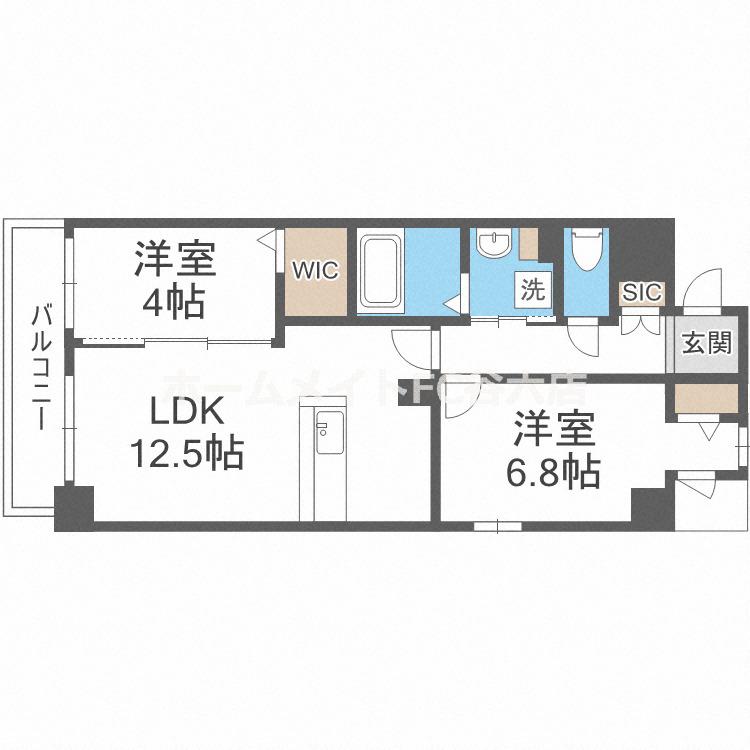 リアライズ小路駅前(1LDK/1階)の間取り写真