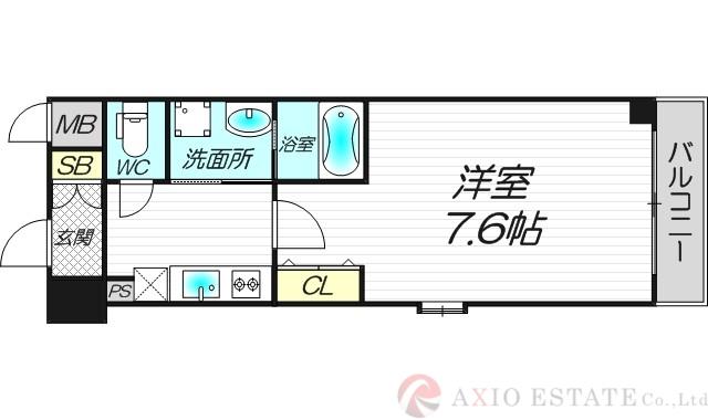 COMFORESPA新大阪(1K/5階)の間取り写真