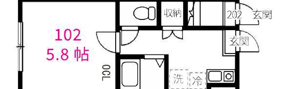 マーレ明大前II(1K/1階)の間取り写真