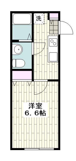 ソラーナ京急富岡(1K/2階)の間取り写真
