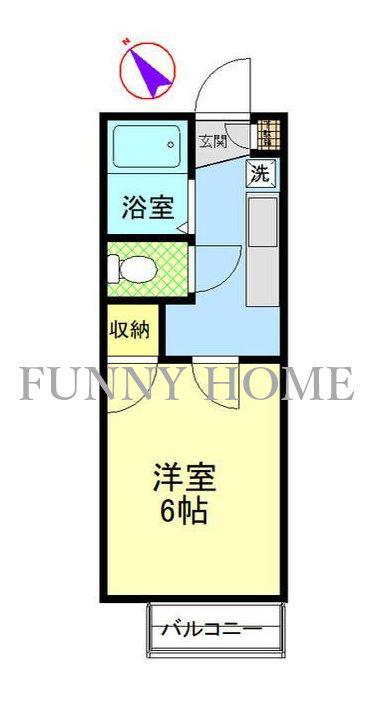 秀英ハイツ(1K/1階)の間取り写真