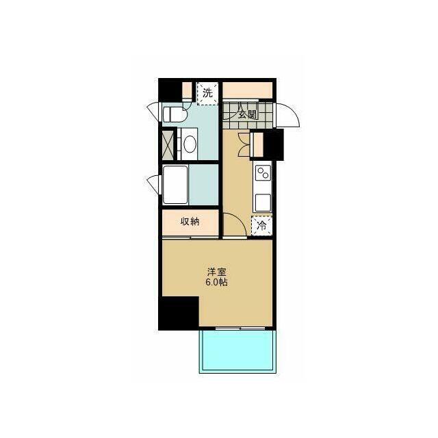 アトラス西早稲田 部屋番号1202(1K/12階)の間取り写真