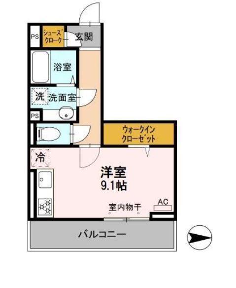 メゾン ラシュレ(1K/2階)の間取り写真