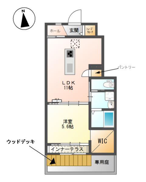 レガーレ(1LDK/1階)の間取り写真