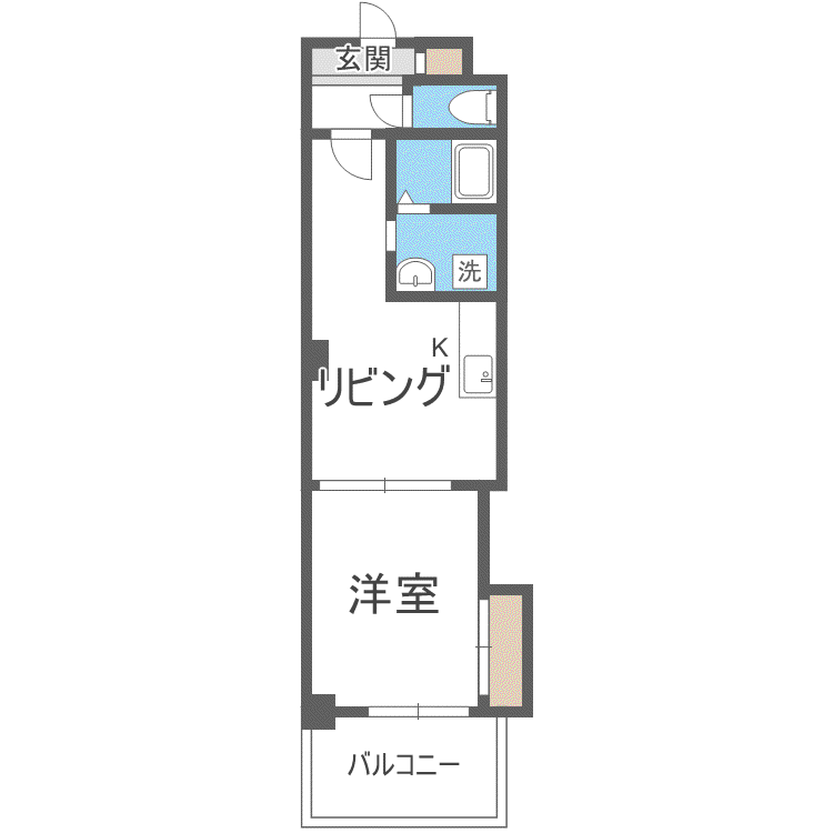 ノースマンション桑園(1DK/3階)の間取り写真