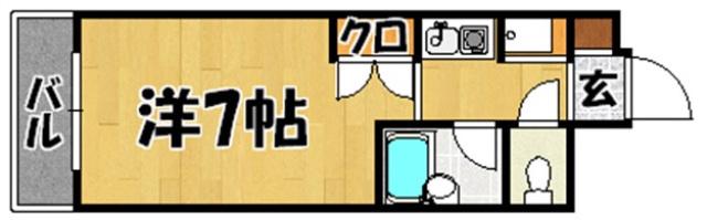 グレイス熊本壱番館(ワンルーム/2階)の間取り写真