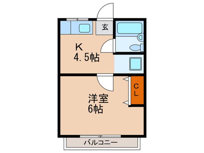 レピュートジュン(1K/2階)の間取り写真