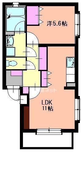 サンセール凪(1LDK/2階)の間取り写真