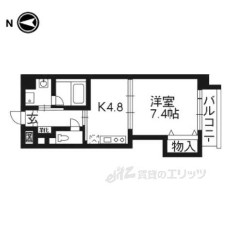 フロリアール一乗寺(1K/3階)の間取り写真