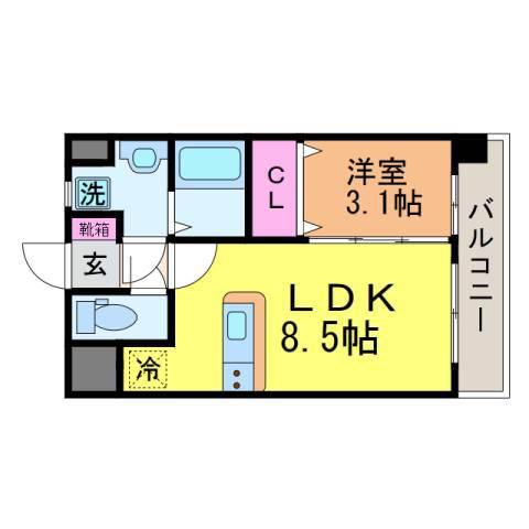 アルファ プレミアム 高砂(1LDK/7階)の間取り写真