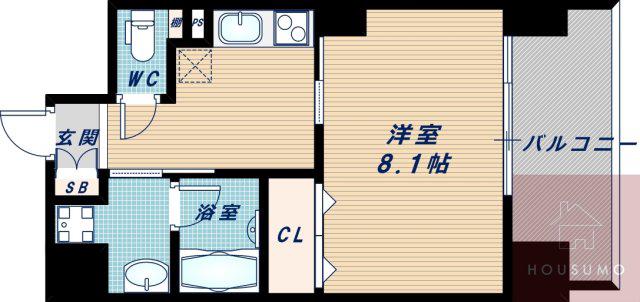 ルーヴェンブルン豊津(1K/5階)の間取り写真