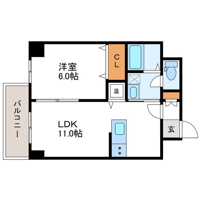 GENOVA ジェノバ(1LDK/2階)の間取り写真