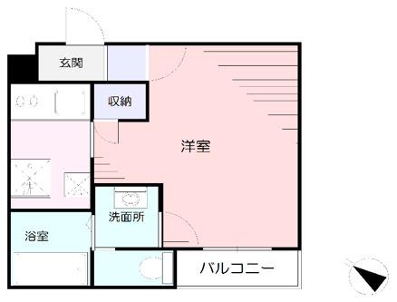 フラップアリィ上福岡(1K/2階)の間取り写真