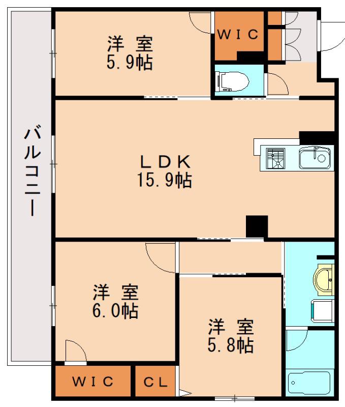 SHAMAISON AMBER026(3LDK/4階)の間取り写真