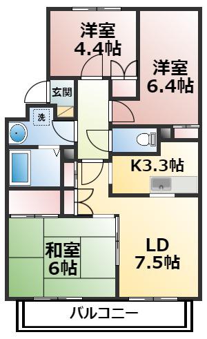 プチフォーレ高森I(3LDK/3階)の間取り写真