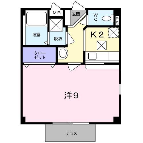 ラ・フォーレ1(1K/1階)の間取り写真