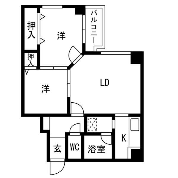 AR22(2LDK/6階)の間取り写真
