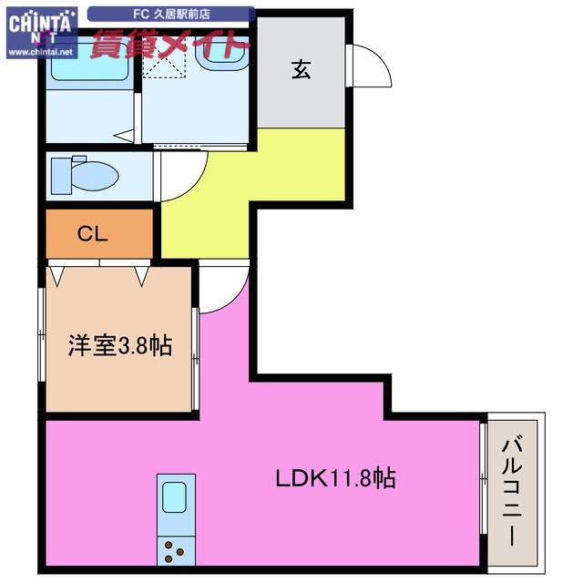 AKATSUKI RESIDENCE 久居野村(1LDK/2階)の間取り写真