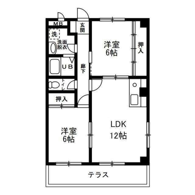 ヴェルサーチ ユキ(2LDK/3階)の間取り写真