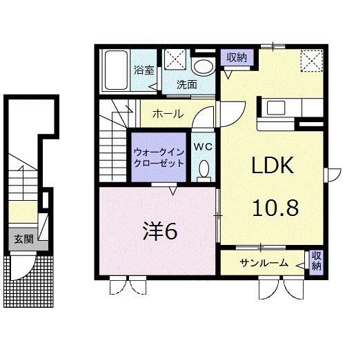 リバーサイドパーク(1LDK/2階)の間取り写真
