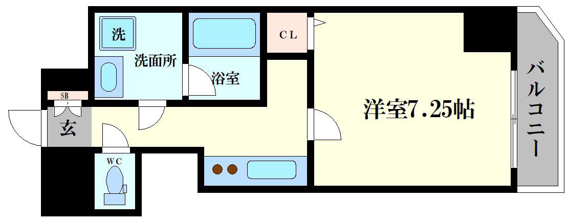 HALU花園町(1K/10階)の間取り写真