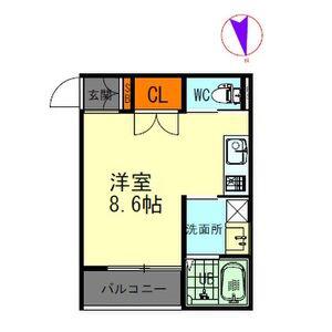 MISTRY(ワンルーム/1階)の間取り写真