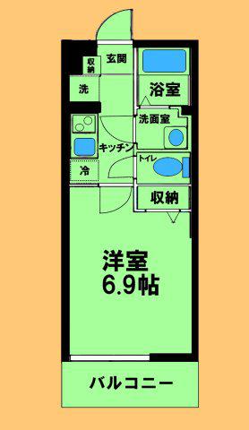 リブリ・EDEN相模原(1K/2階)の間取り写真
