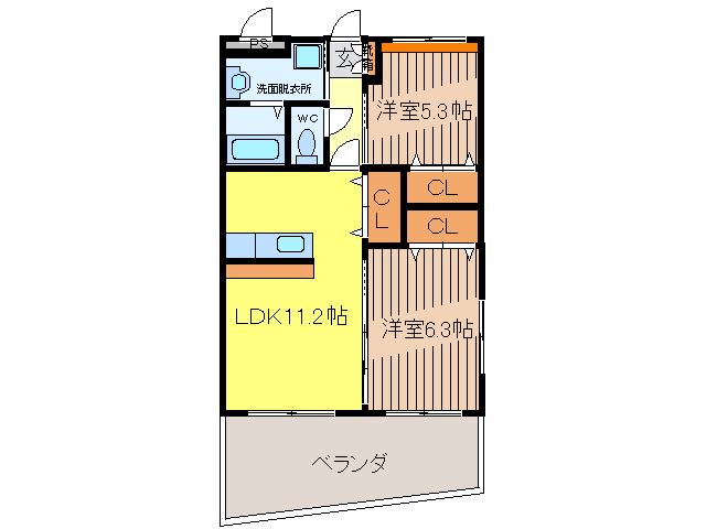 DIA PROSPER(2LDK/1階)の間取り写真