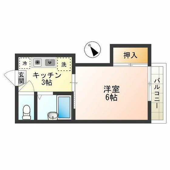 コーポ照月(1K/1階)の間取り写真