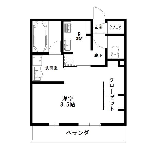 プレシャス鳥取駅前(1K/2階)の間取り写真