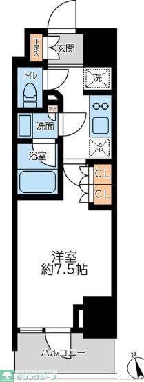 プライマル浅草言問通(1K/4階)の間取り写真