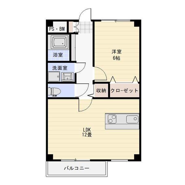 サンプレイス野並(1LDK/2階)の間取り写真