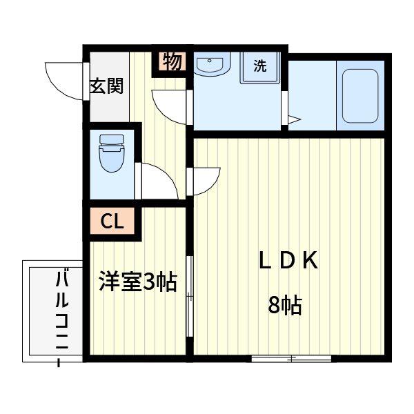 THE HOUSE 与野本町 BLANC(1LDK/3階)の間取り写真