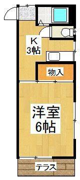 ムサシノコーポ(1K/2階)の間取り写真