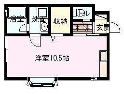 ファミーユ(ワンルーム/1階)の間取り写真